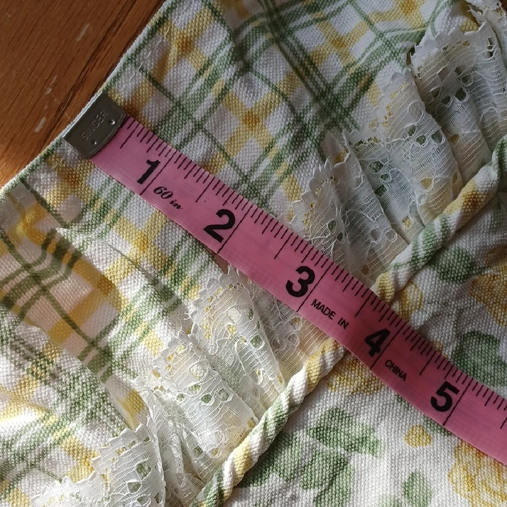 1 Set Waverly Garden Room Floral Yellow Tier Curtains 58